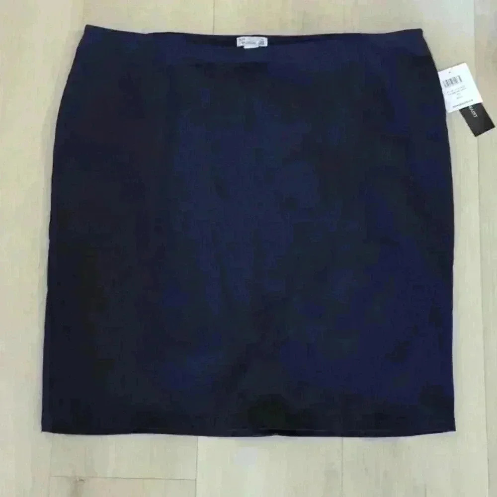 89TH & MADISON | Women's VAGABOND Navy Comfort Waist Stretchy Midi Skirt